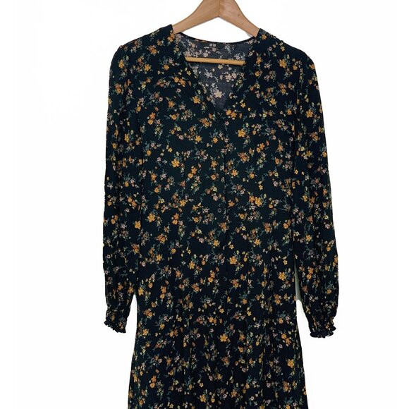 Uniqlo Printed V-Neck Long-Sleeve Flare Mini Dress - Picture 3 of 11